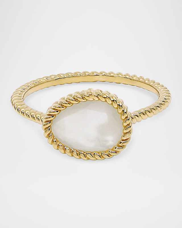 18K Yellow Gold Nina Marinar Band Ring with MOP, Size 6